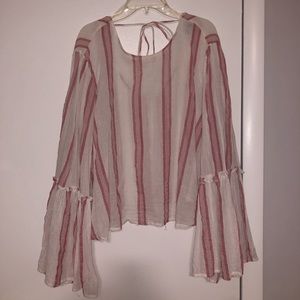 Cropped bell sleeved top